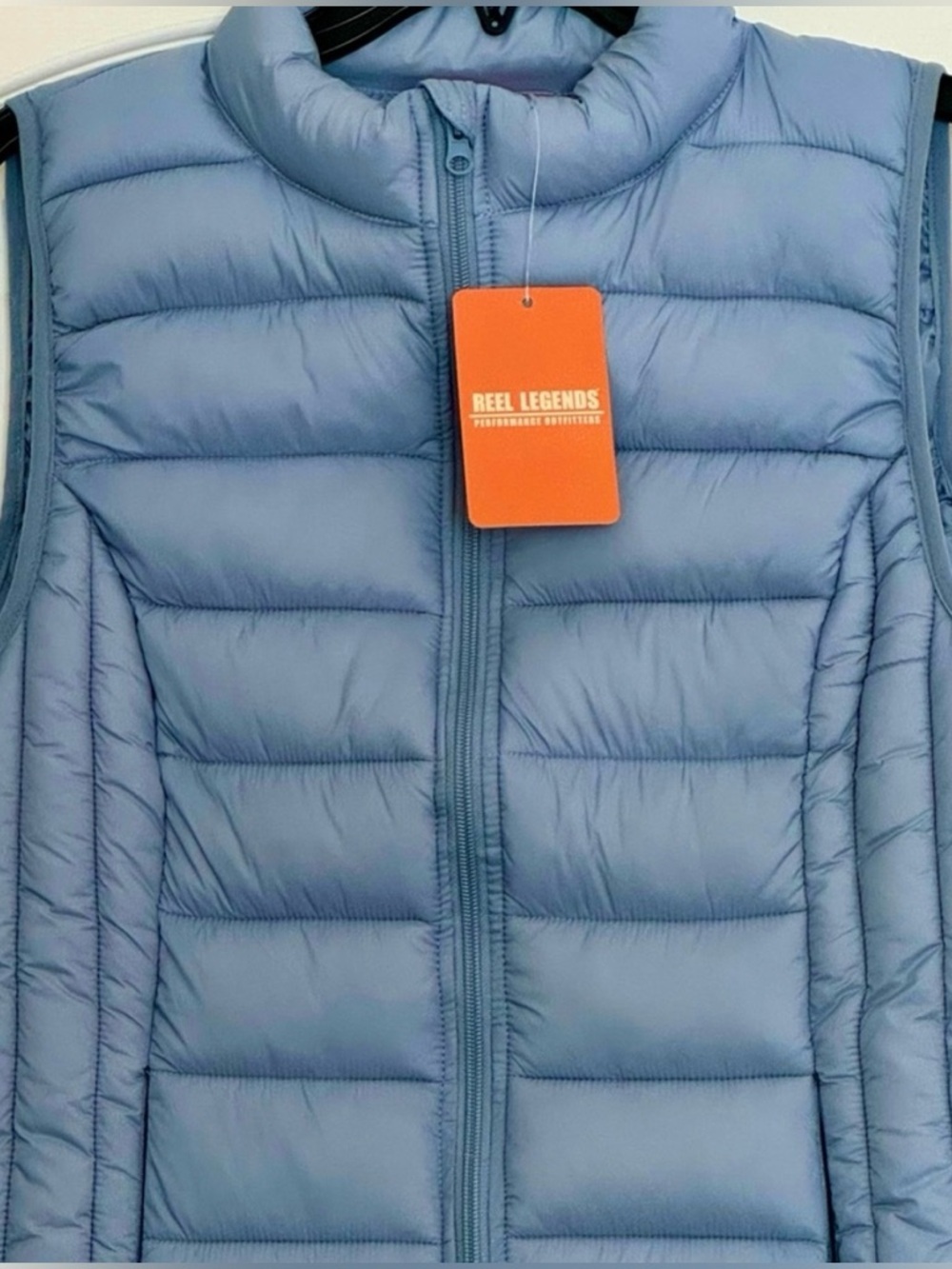Reel Legends NEW Sky Blue Quilted Packable Puffer Vest, Women’s Sz S